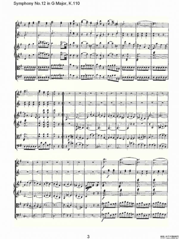 Symphony No.12 in G Major, K.110（G大调第十二交响曲K.110）