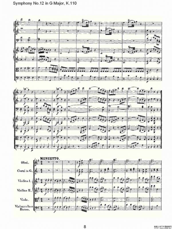 Symphony No.12 in G Major, K.110（G大调第十二交响曲K.110）