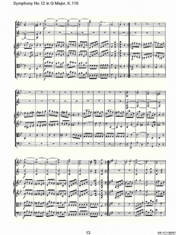 Symphony No.12 in G Major, K.110（G大调第十二交响曲K.110）