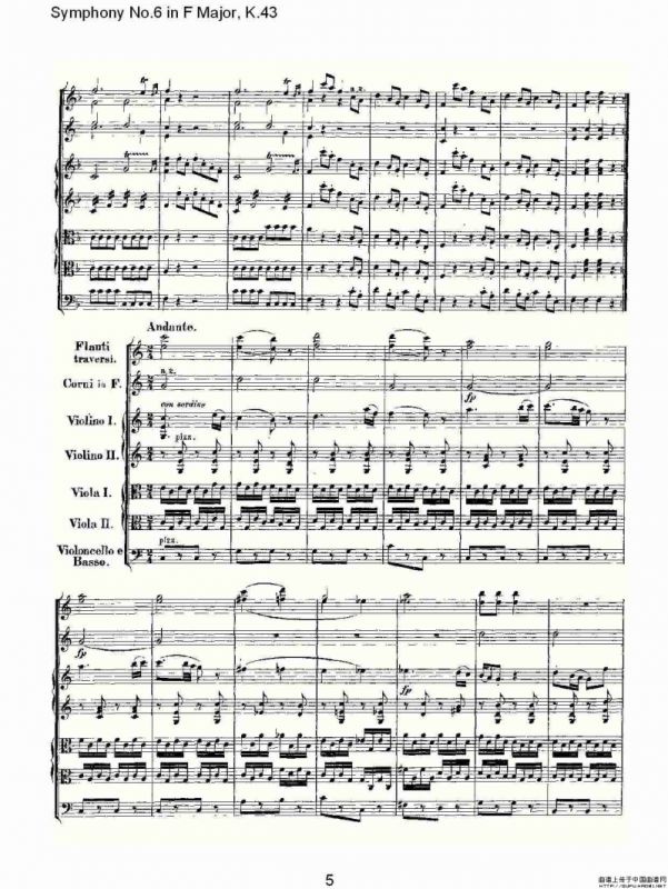Symphony No.6 in F Major, K.43（F大调第六交响曲K.43）