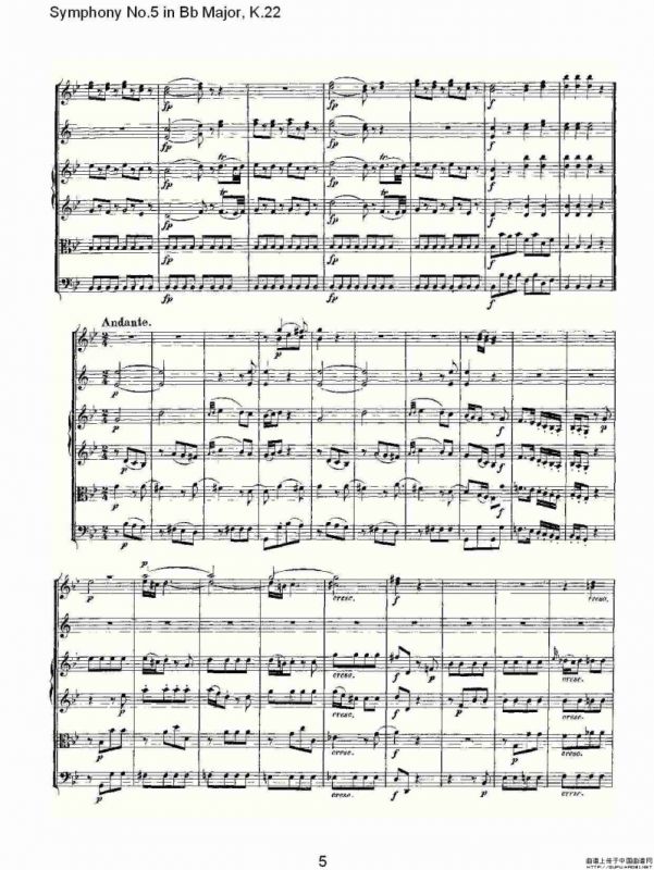 Symphony No.5 in Bb Major, K.22（Bb大调第五交响曲K.22）
