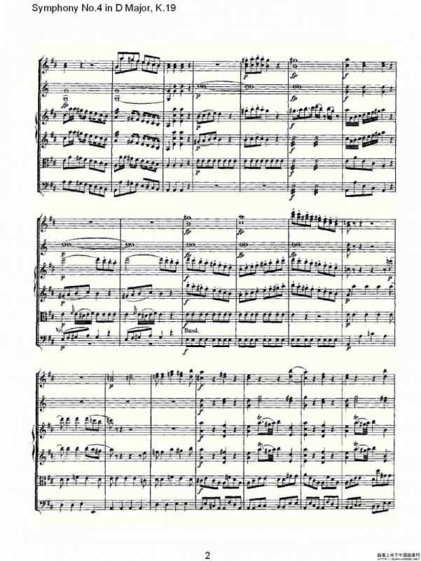 Symphony No.4 in D Major, K.19（Ｄ大调第四交响曲K.19）