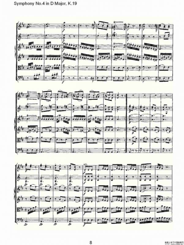 Symphony No.4 in D Major, K.19（Ｄ大调第四交响曲K.19）