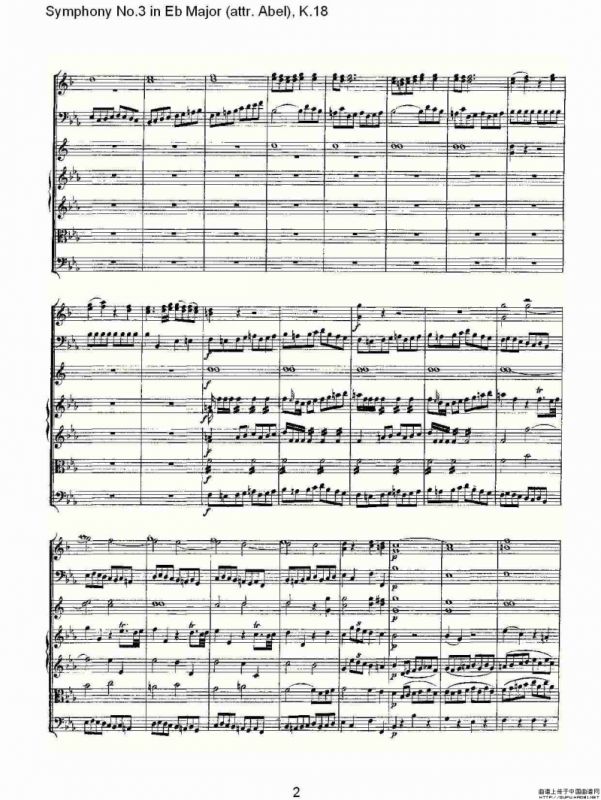 Symphony No.3 in Eb Major（attr. Abel)， K.1）