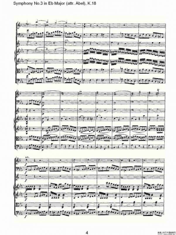 Symphony No.3 in Eb Major（attr. Abel)， K.1）