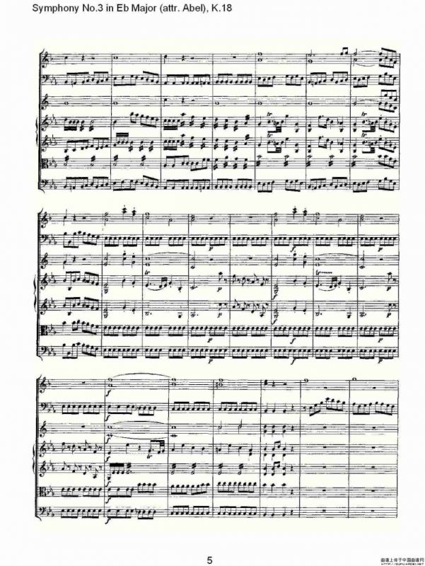 Symphony No.3 in Eb Major（attr. Abel)， K.1）