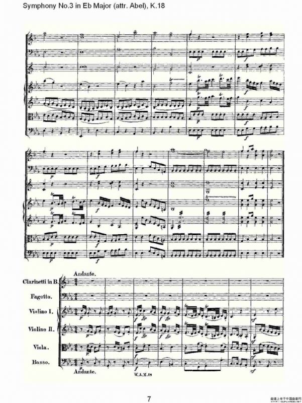 Symphony No.3 in Eb Major（attr. Abel)， K.1）