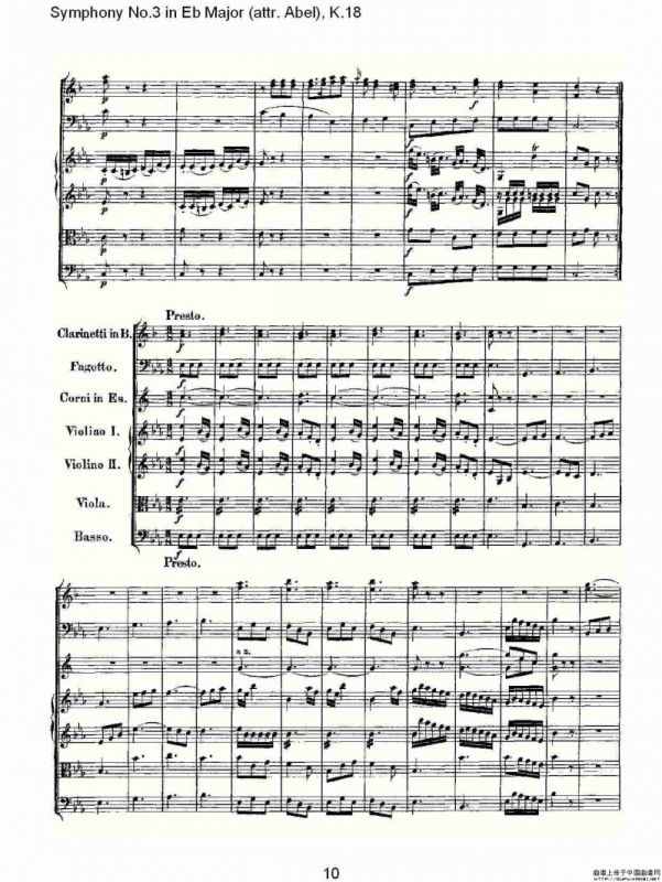 Symphony No.3 in Eb Major（attr. Abel)， K.1）