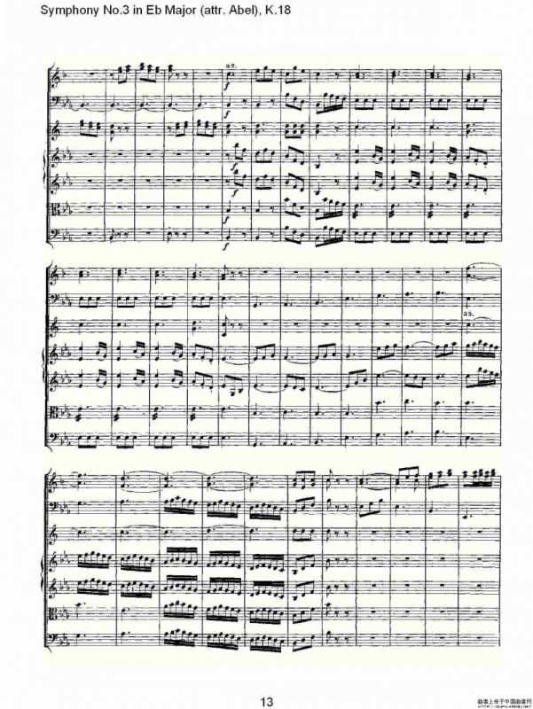 Symphony No.3 in Eb Major（attr. Abel)， K.1）
