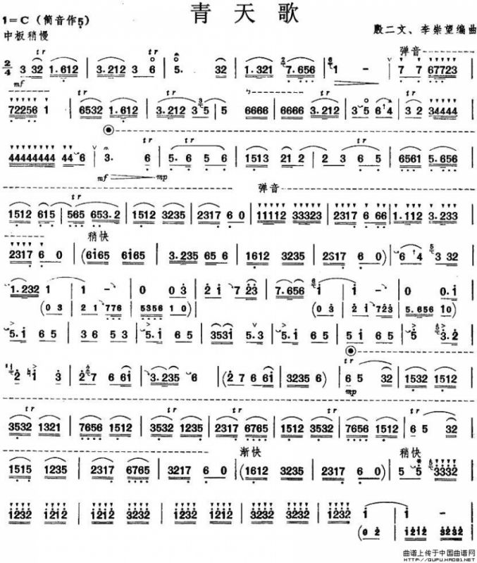 青天歌（唢呐谱）