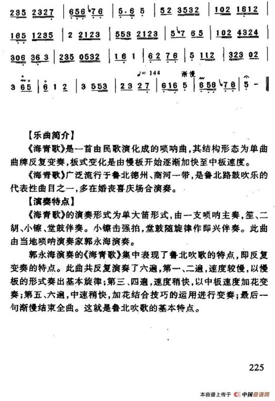 海青歌（唢呐谱）