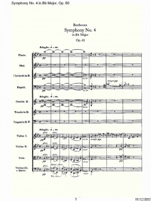 bB大调第四交响曲 Op.60第一乐章