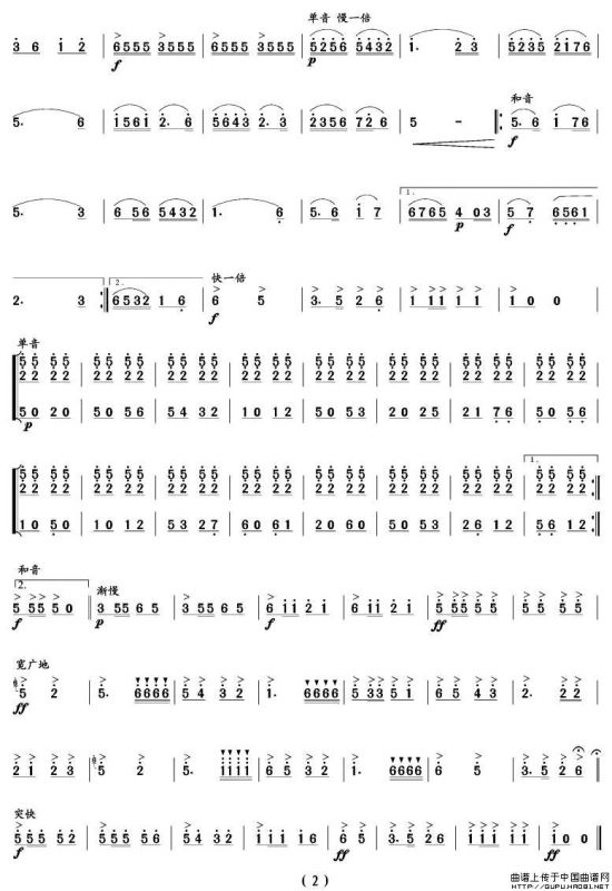 山乡喜开丰收镰（笙谱）