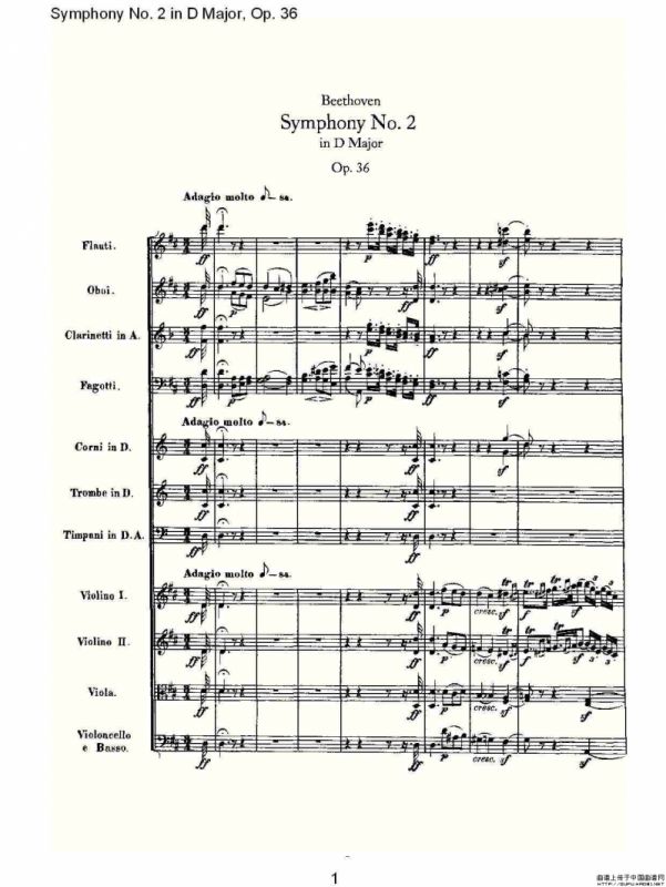 Symphony No. 2 in D Major, Op. 36（D大调第二交响曲 Op. 3）