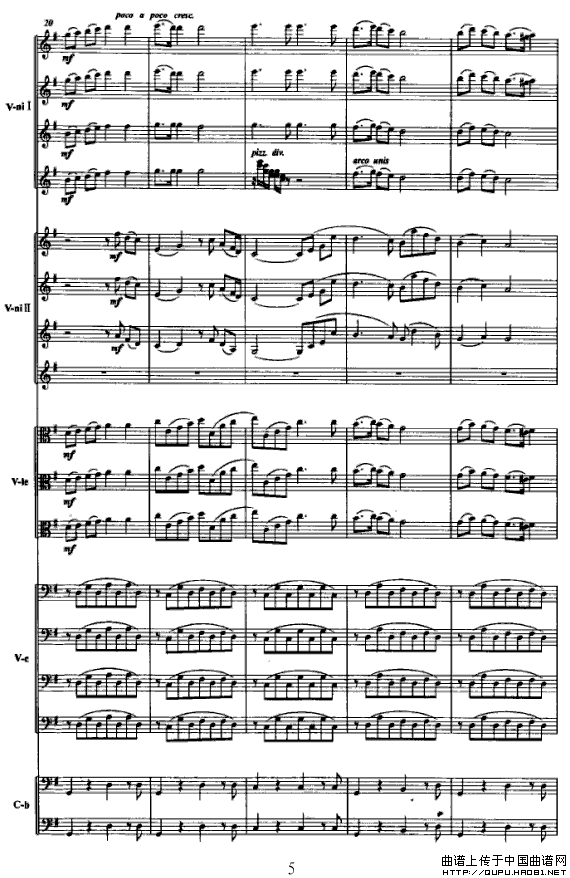 半个月亮爬上来（弦乐队+独奏小提琴+女中音）