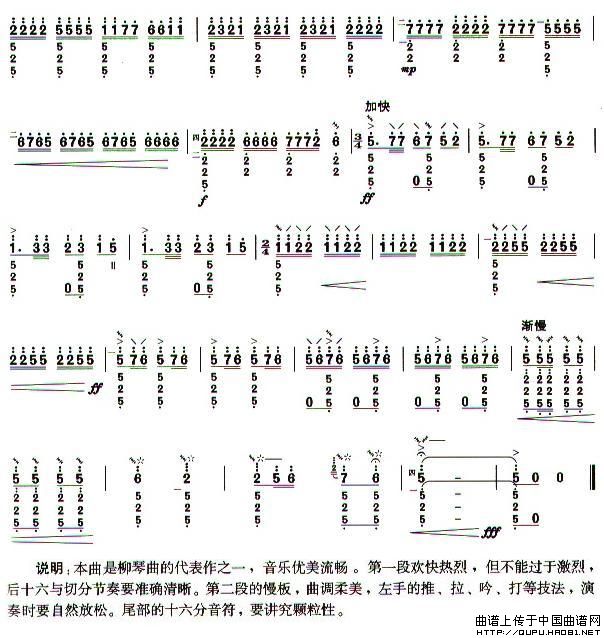 柳琴考级曲目六级：春到沂河