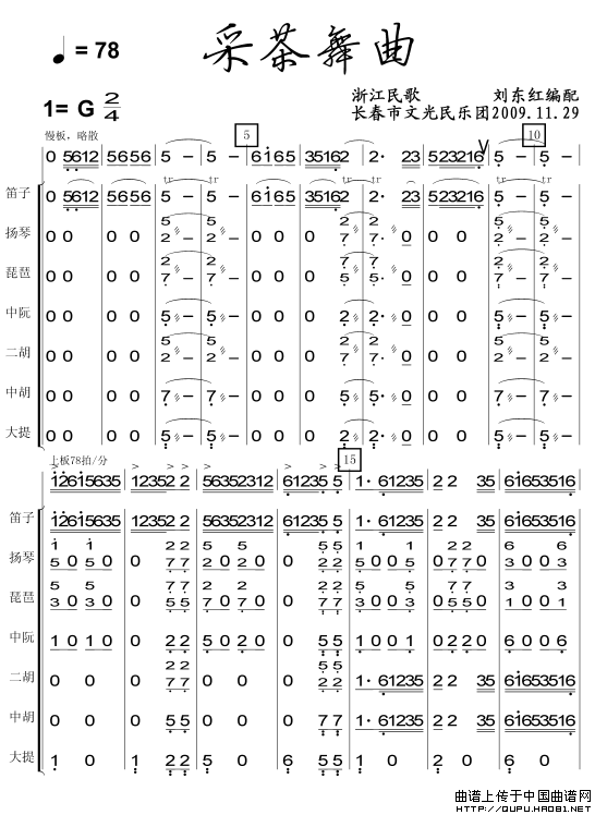 采茶舞曲（民乐合奏总谱）