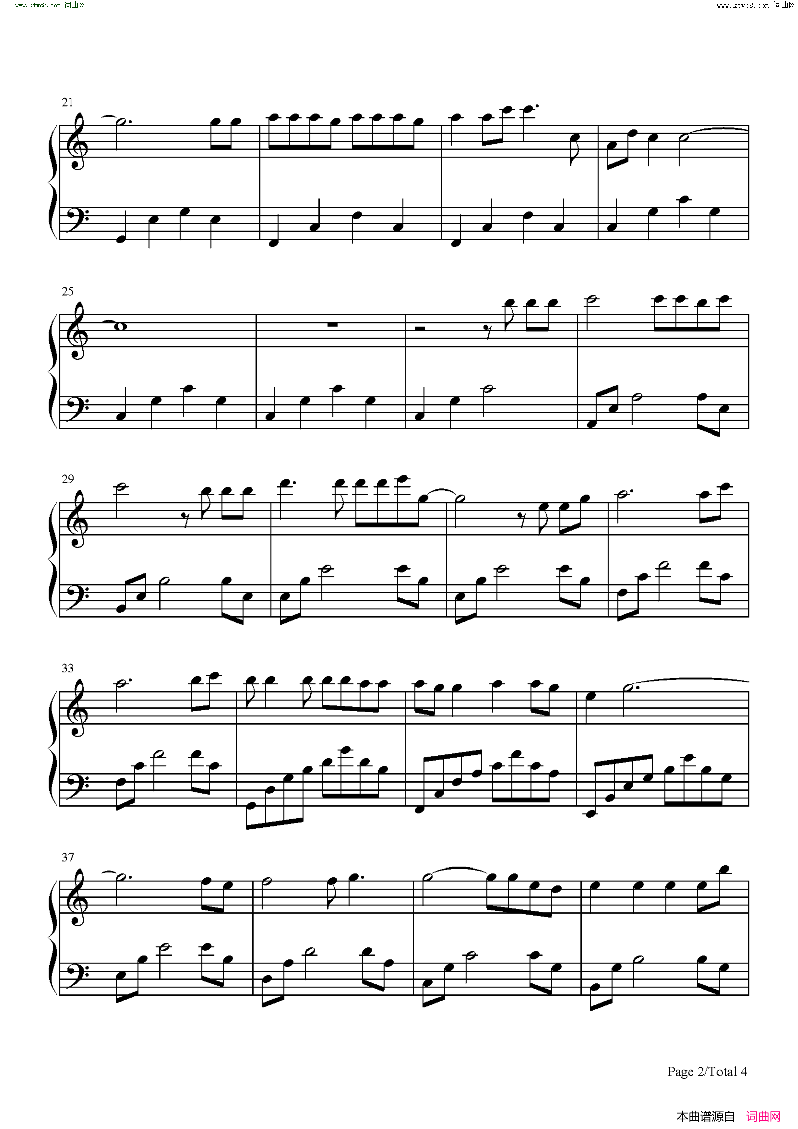 你是我的眼(C调简单版)