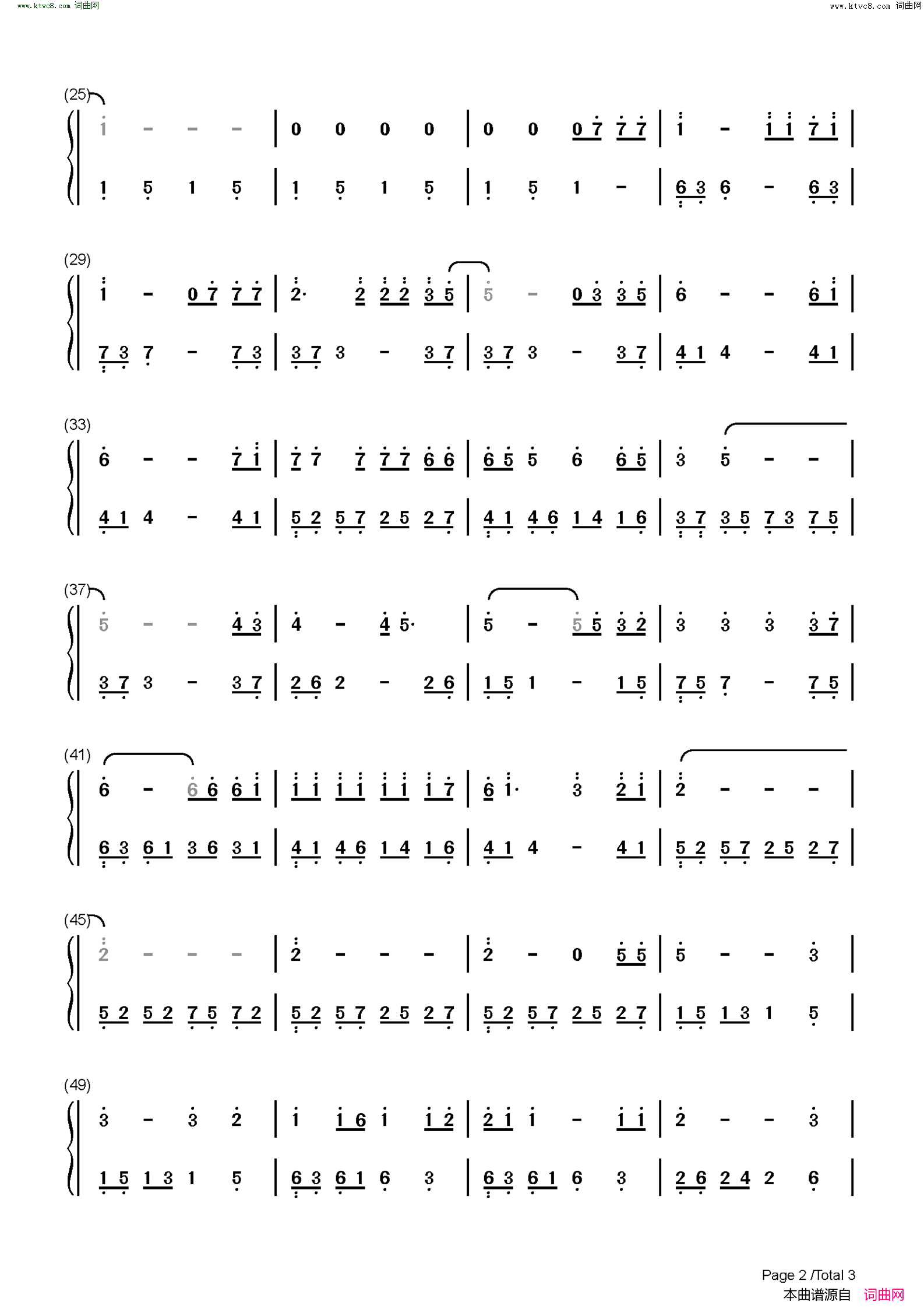 你是我的眼(C调简单版)