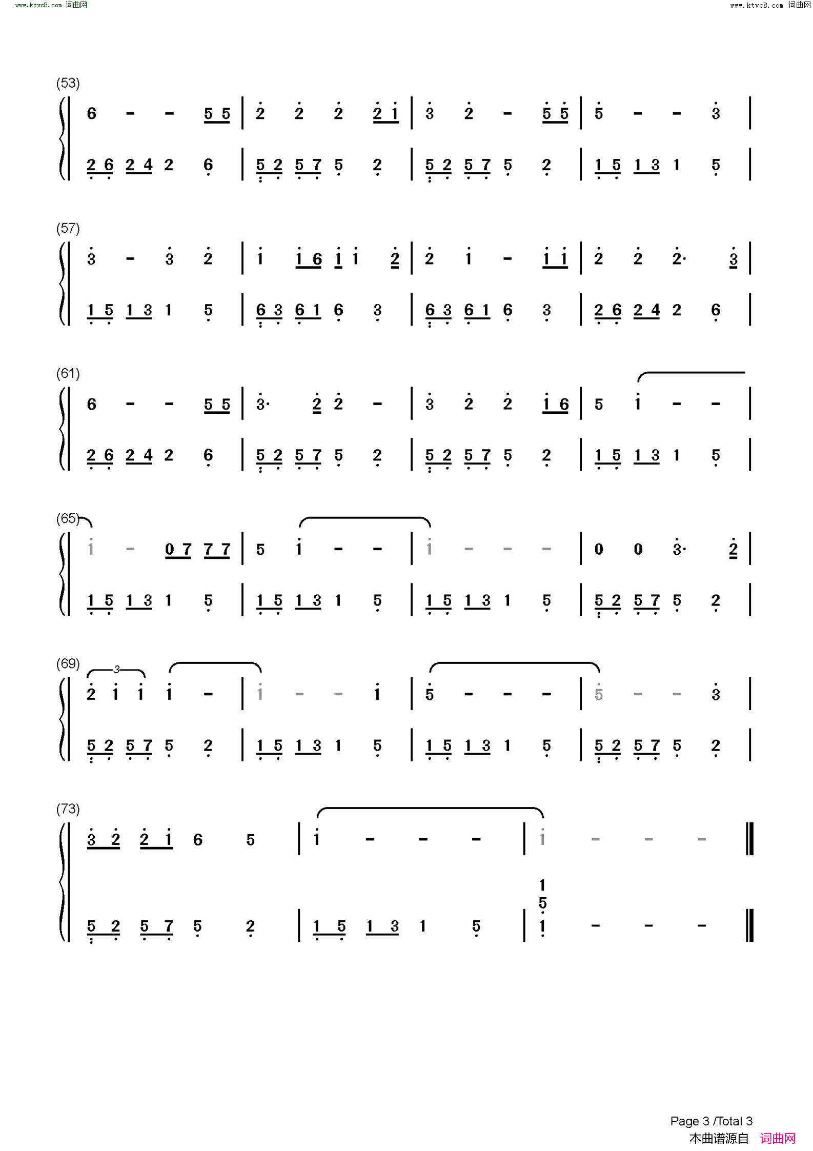 你是我的眼(C调简单版)