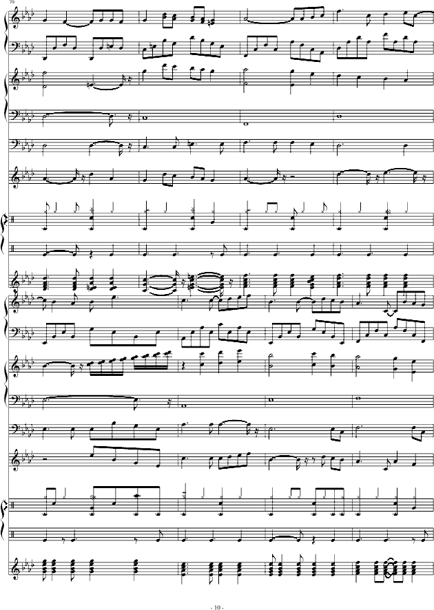 十年钢琴版完美伴奏