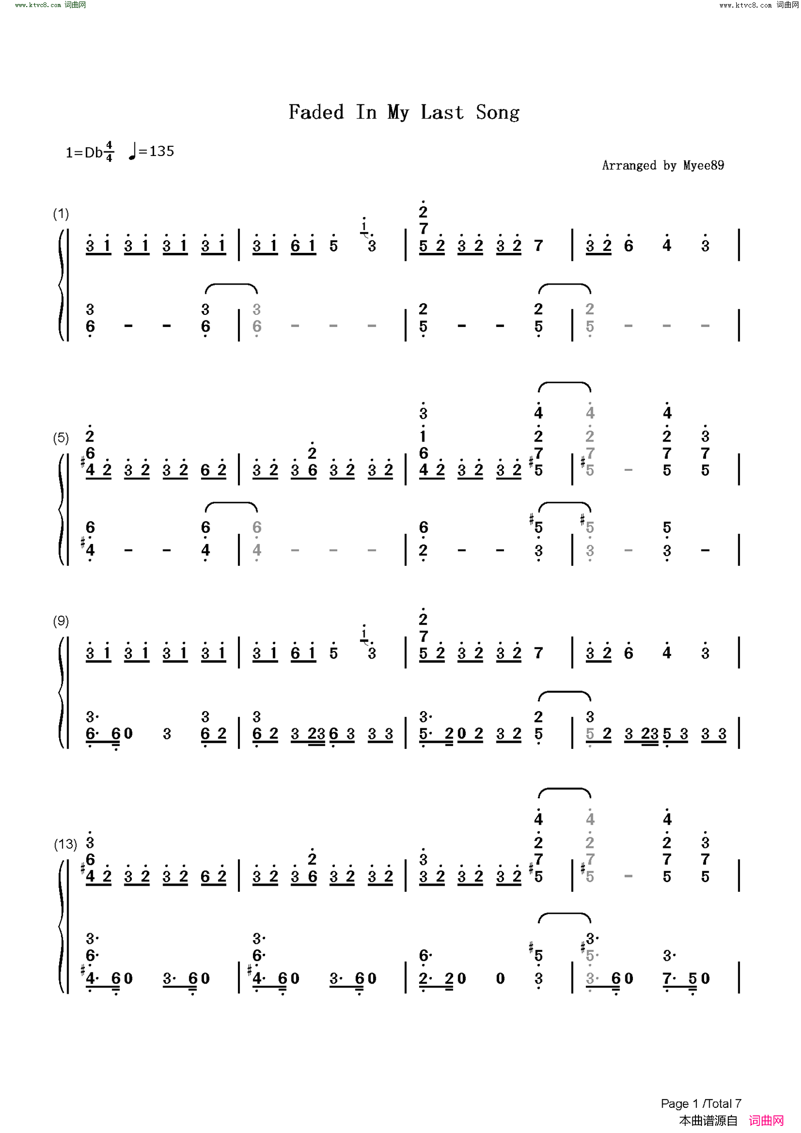 Faded In My Last Song