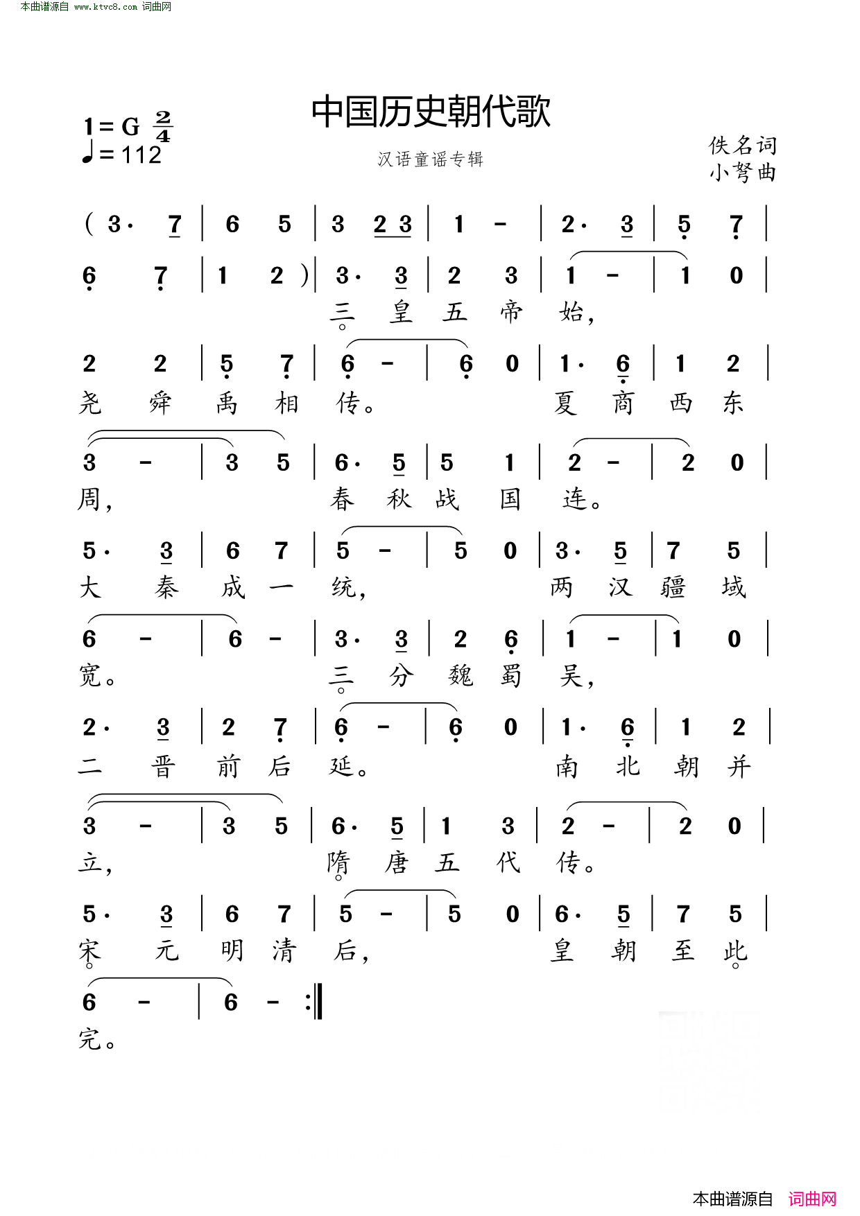 中国历史朝代歌