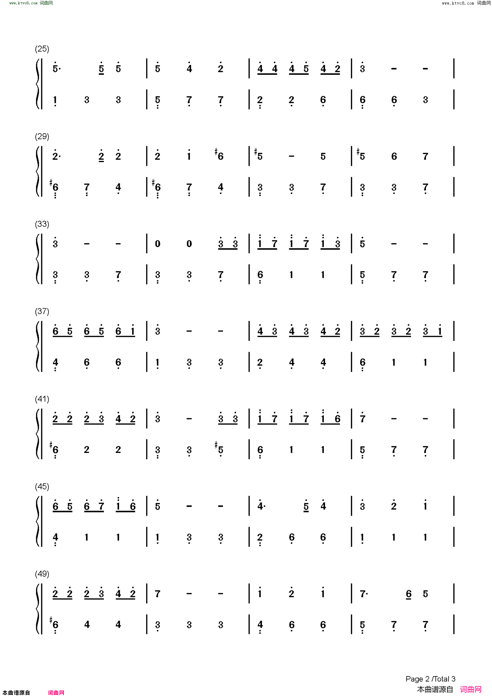 匆匆那年(C调简单版)