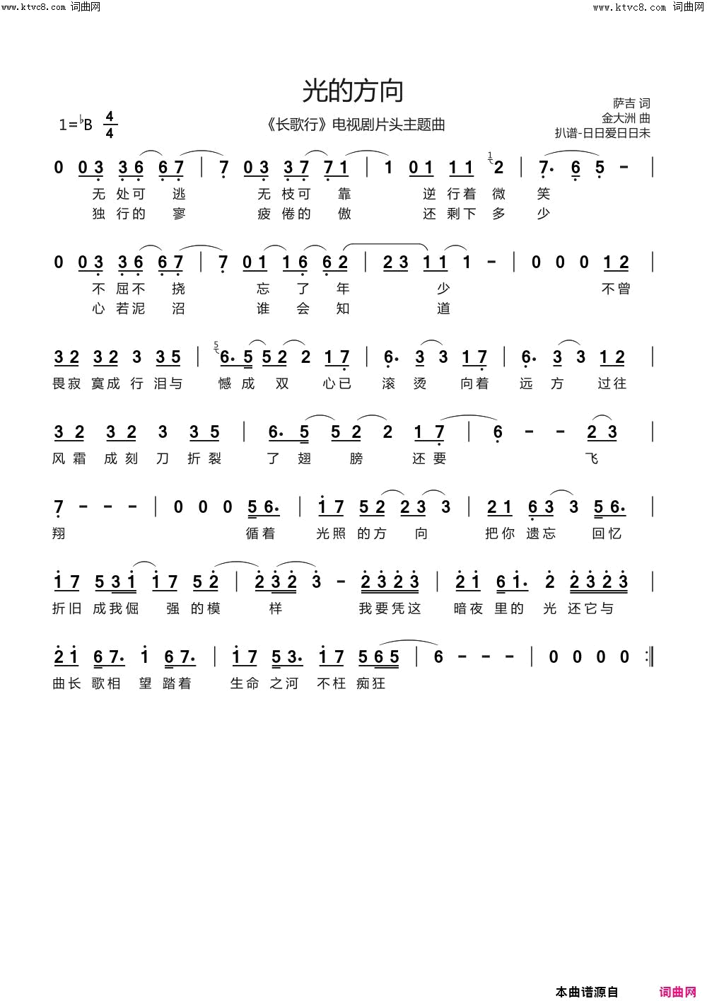 光的方向(《长歌行》电视剧片头主题曲)