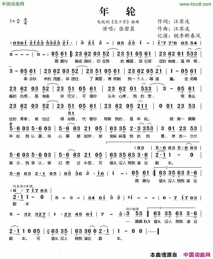 年轮(电视剧《花千骨》插曲)