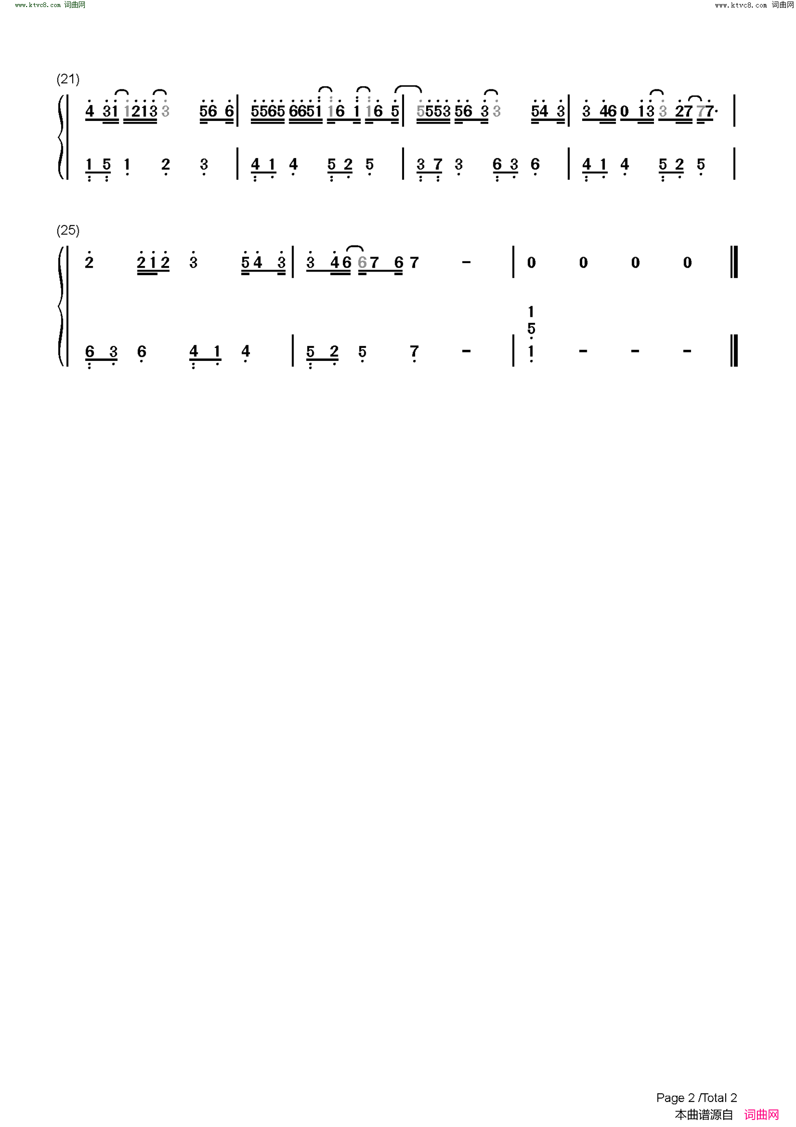 下雨天(C调简单版)