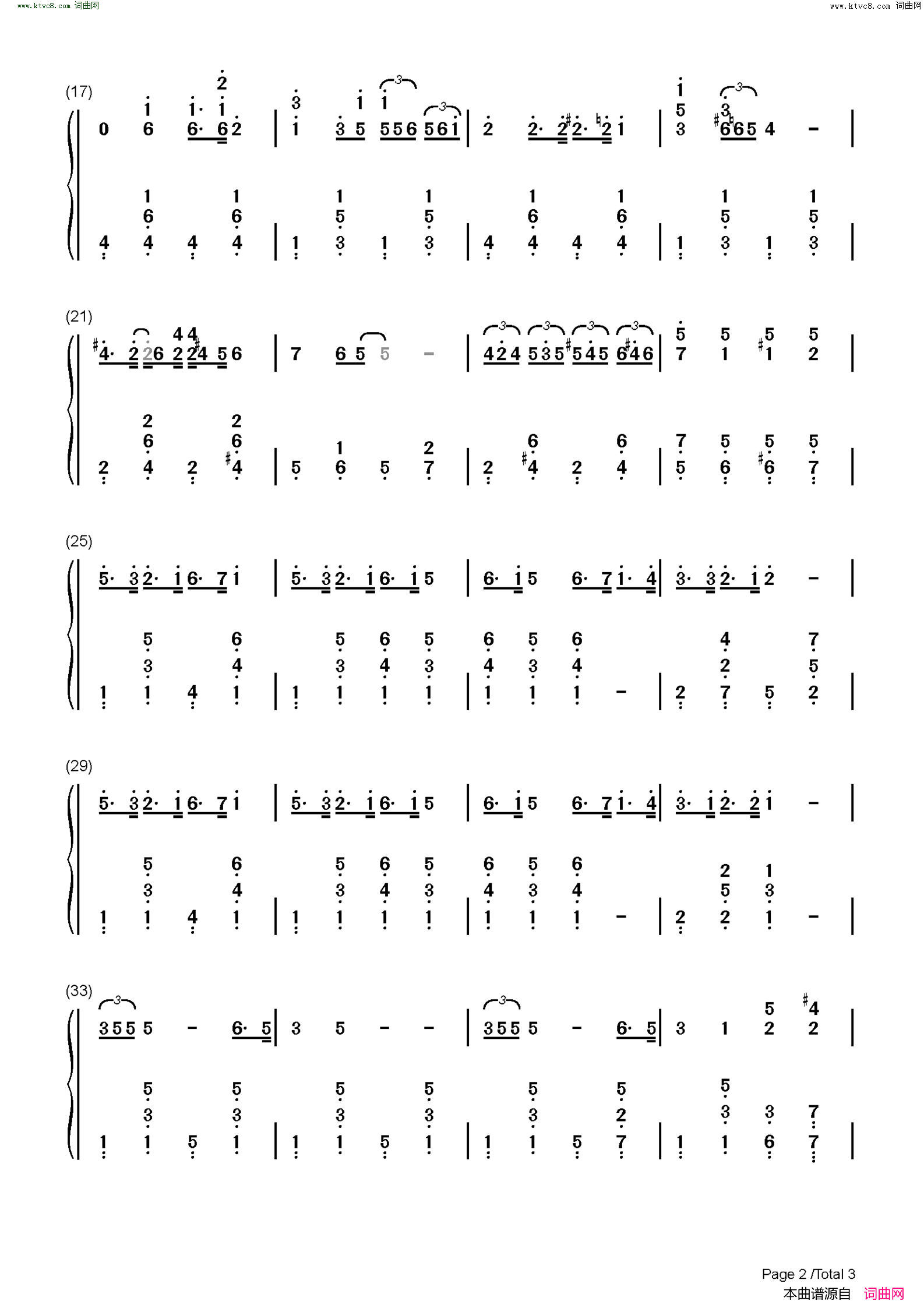 宾克斯的美酒(C调简单版)