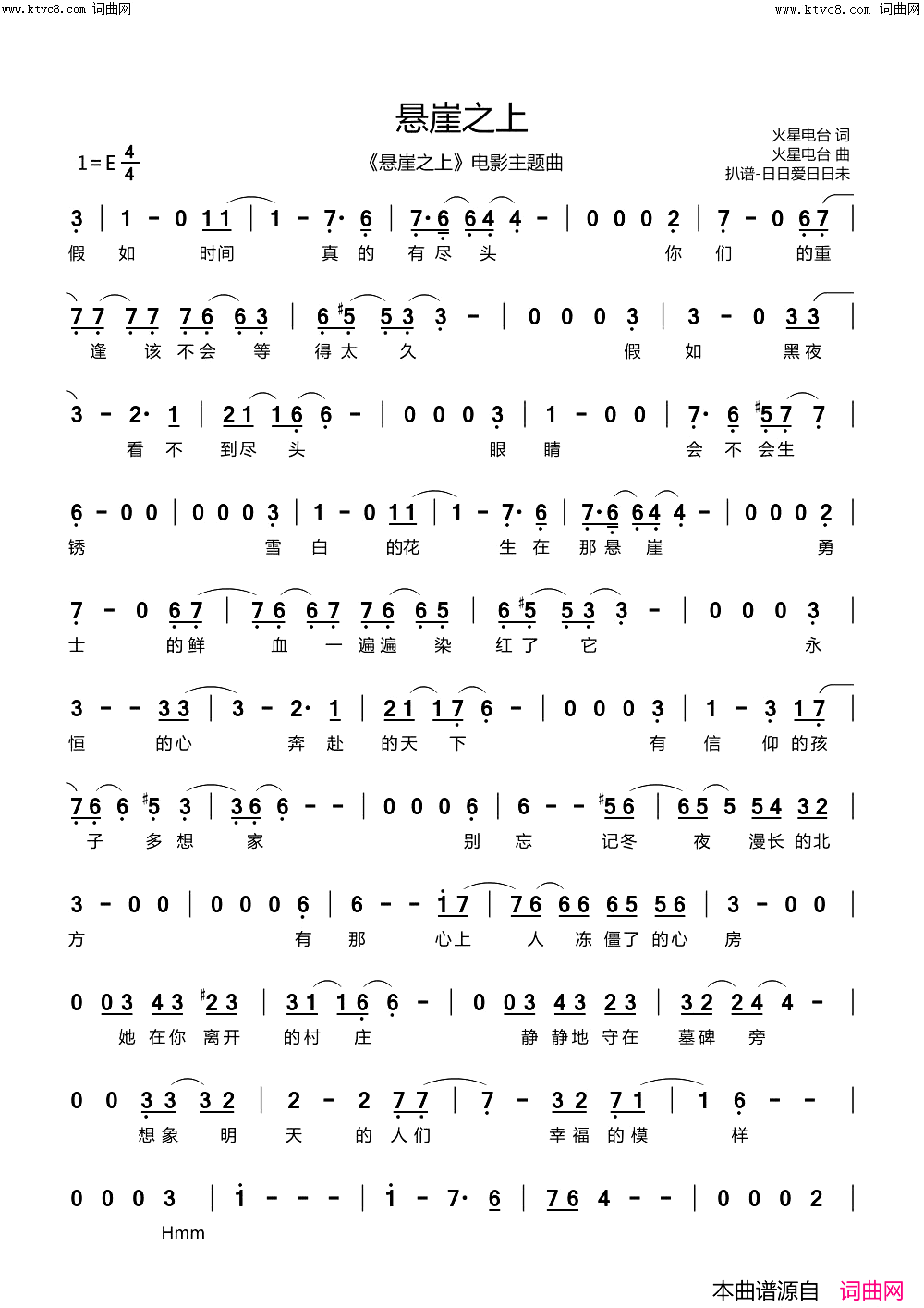 悬崖之上(《悬崖之上》电影主题曲)