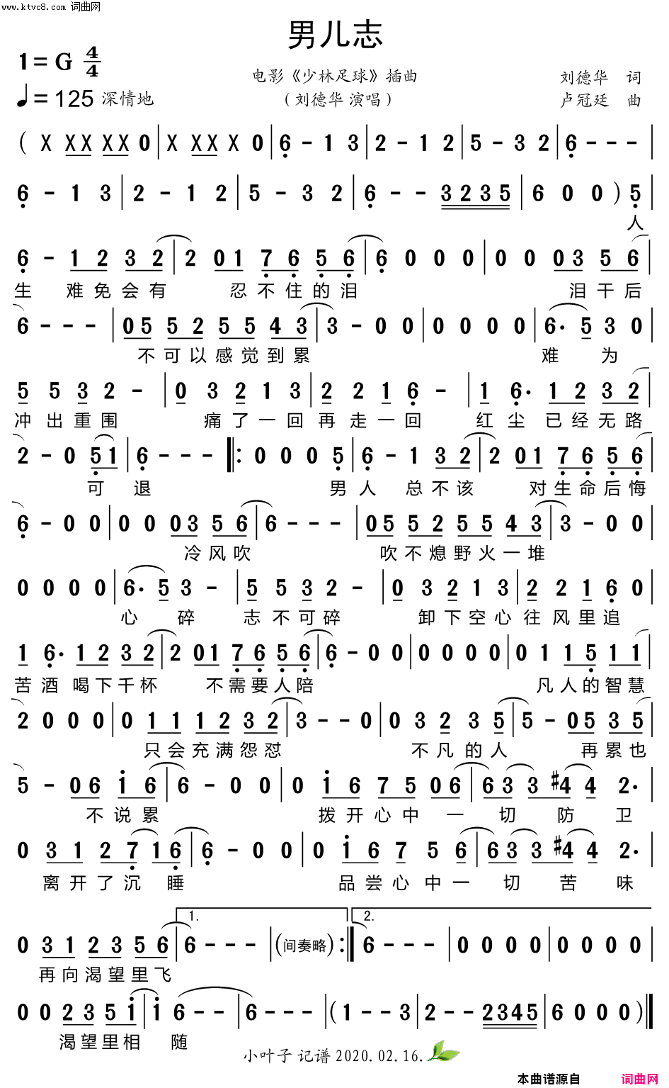 男儿志(电影《少林足球》插曲)