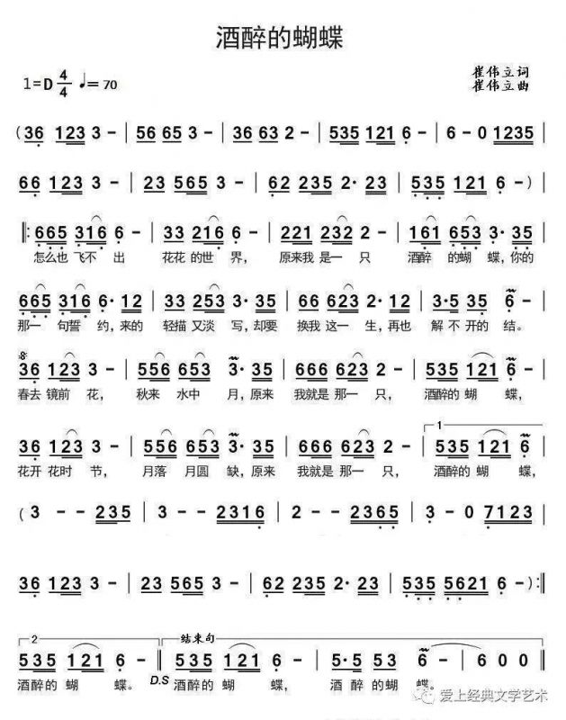 原来我是一只酒醉的蝴蝶是什么歌