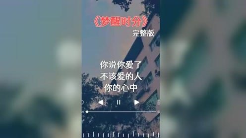 梦醒爱悄然落空是什么歌