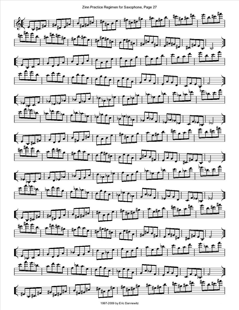 ZinnRegimenSax2009练习曲简谱