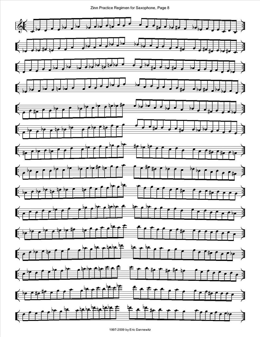 ZinnRegimenSax2009练习曲简谱