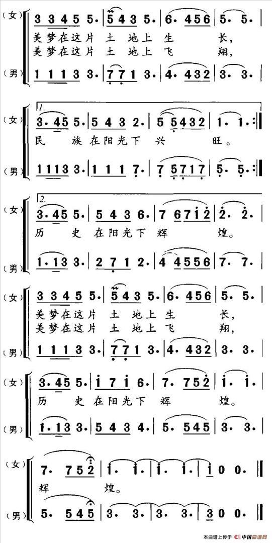 太阳下面是故乡简谱
