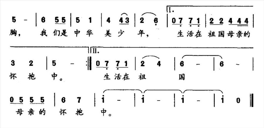 我们是中华美少年简谱