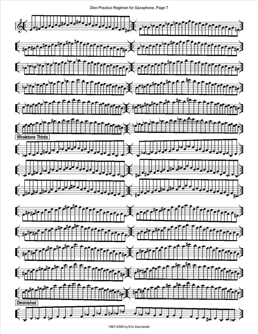 ZinnRegimenSax2009练习曲简谱