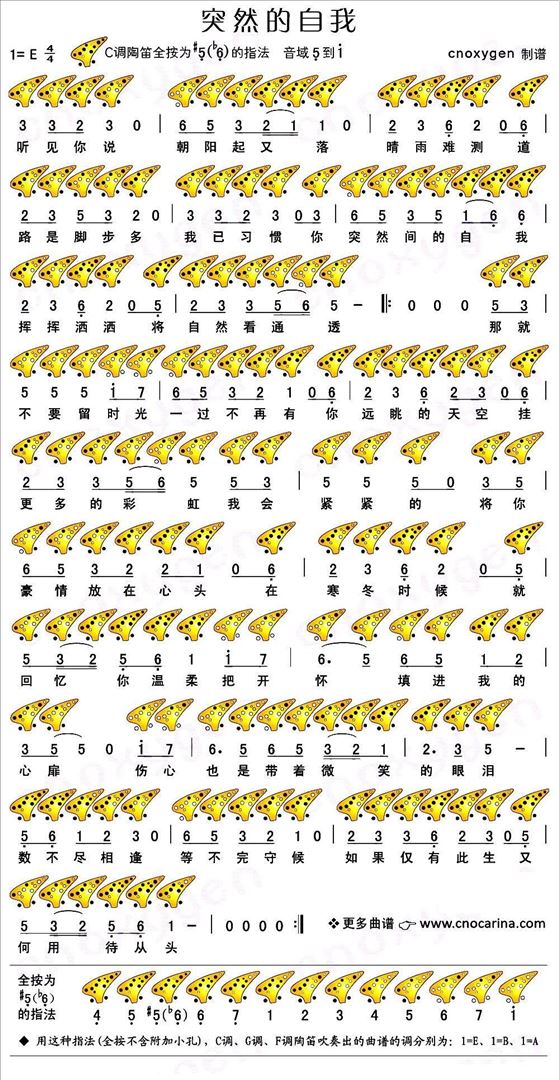 突然的自我简谱