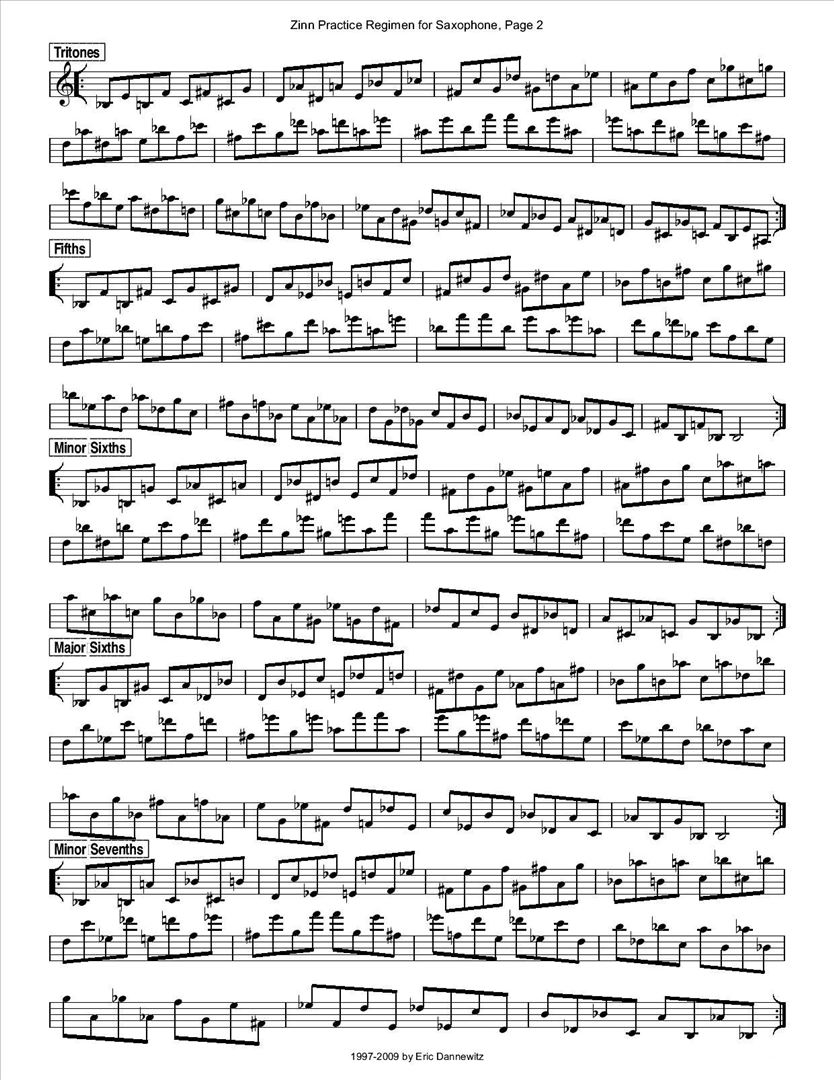 ZinnRegimenSax2009练习曲简谱