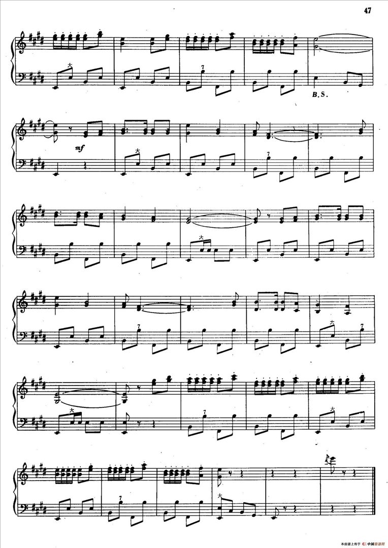 美丽的山村姑娘简谱