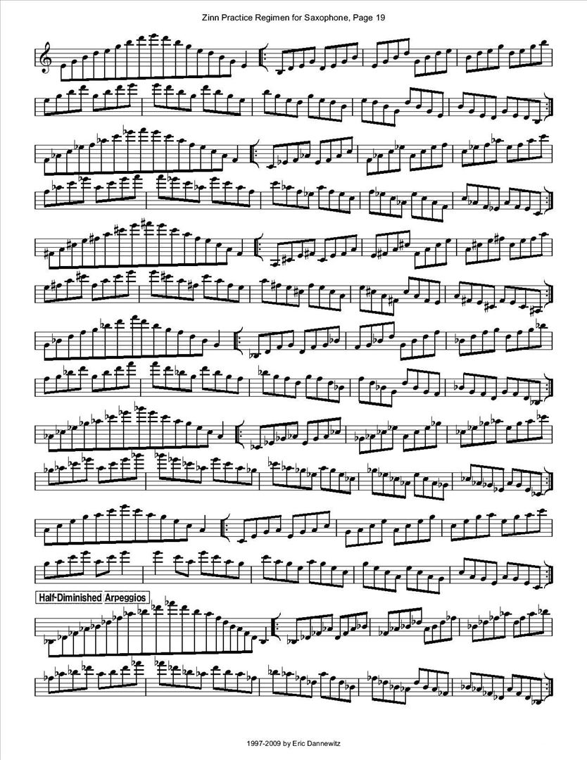 ZinnRegimenSax2009练习曲简谱