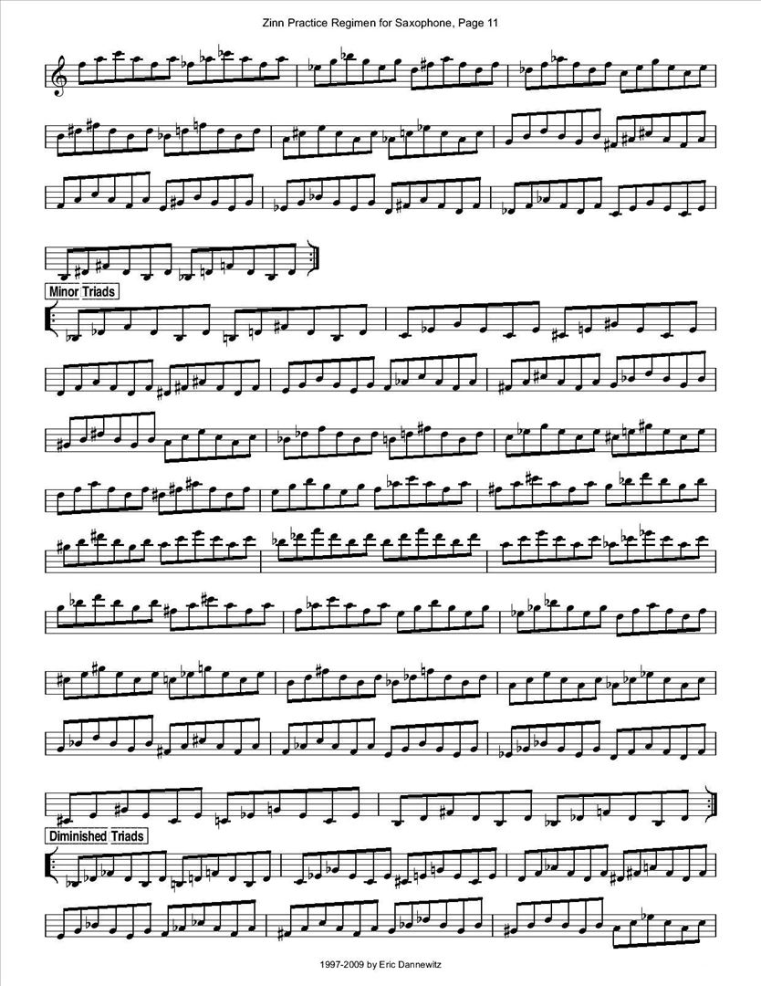 ZinnRegimenSax2009练习曲简谱