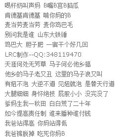 侮辱性极强的歌骂人歌，送给贱人的歌曲