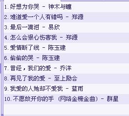 失恋必听的100首歌,失恋好听的歌曲