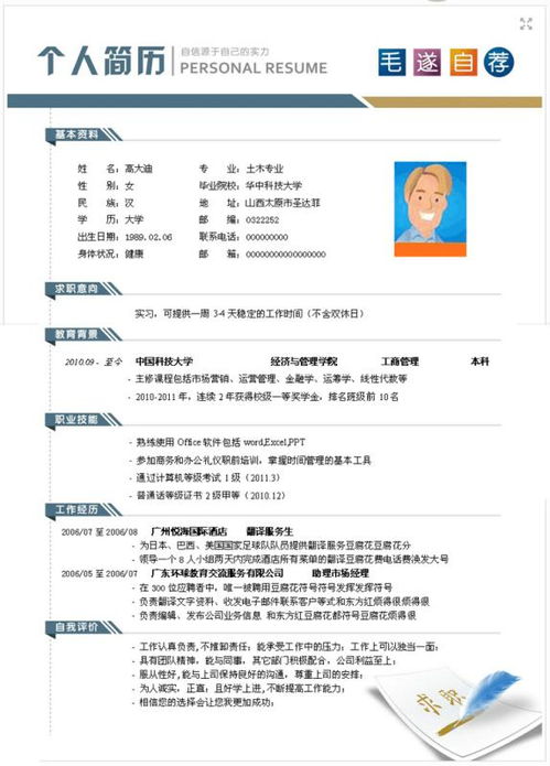 容易被关注的个人简介,个人简历模板电子版免费