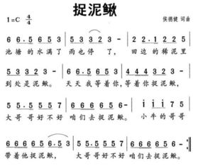 带鸟的歌词100首,歌曲《捉泥鳅》歌词